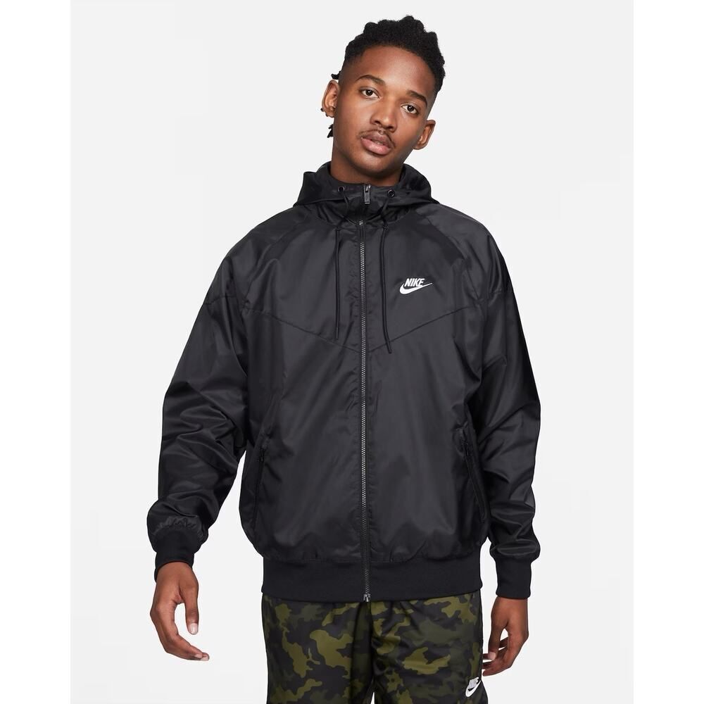 Nike Windrunner Full Zip Hoodie Windbreaker Jacket Black Medium DA0001-010 NWT